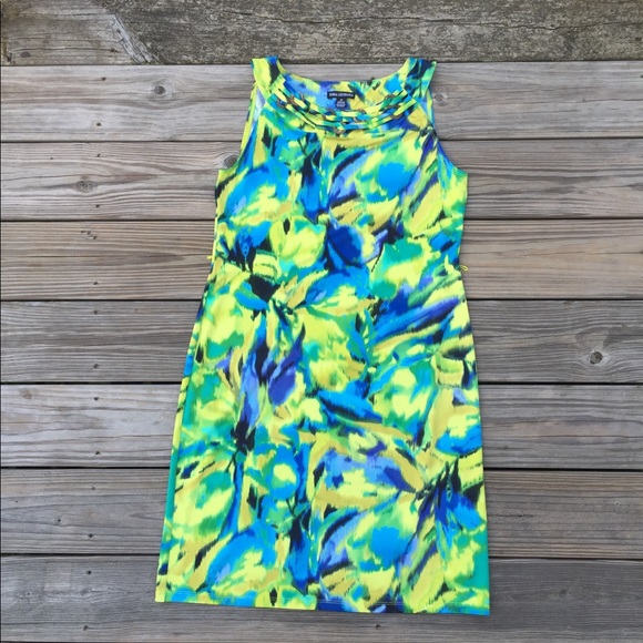 Nina Leonard Dresses & Skirts - Nina Leonard lime green & turquoise Dress